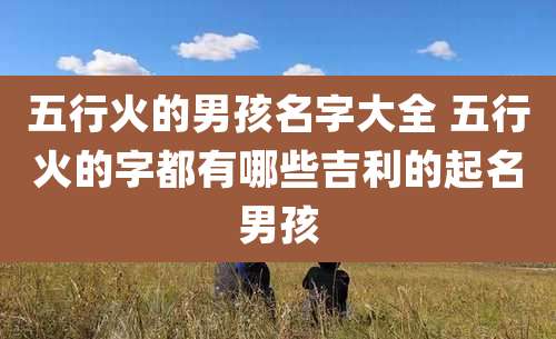 五行火的男孩名字大全 五行火的字都有哪些吉利的起名男孩