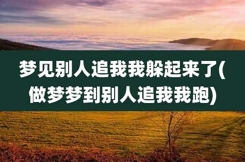梦见别人追我我躲起来了(做梦梦到别人追我我跑)