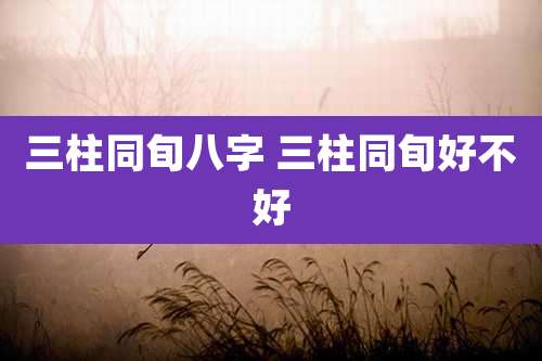 三柱同旬八字 三柱同旬好不好