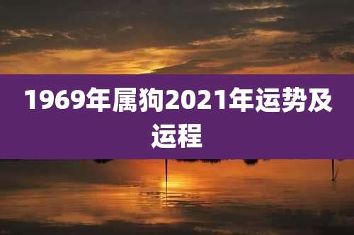 1969年属狗2021年运势及运程