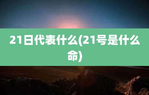 21日代表什么(21号是什么命)