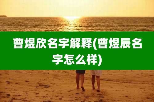 曹煜欣名字解释(曹煜辰名字怎么样)