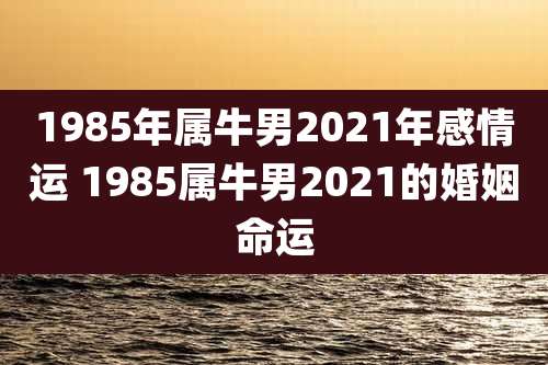 1985年属牛男2021年感情运 1985属牛男2021的婚姻命运