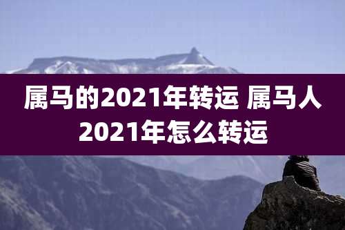 属马的2021年转运 属马人2021年怎么转运