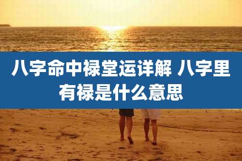 八字命中禄堂运详解 八字里有禄是什么意思