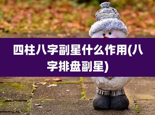 四柱八字副星什么作用(八字排盘副星)