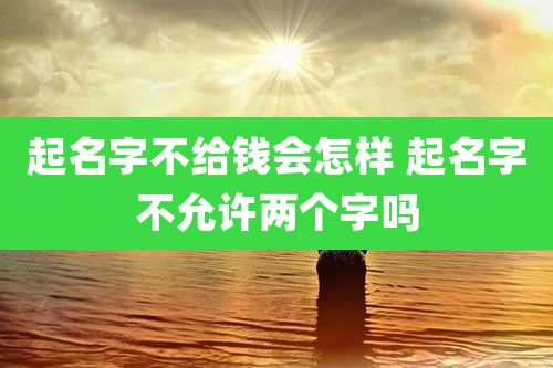 起名字不给钱会怎样 起名字不允许两个字吗