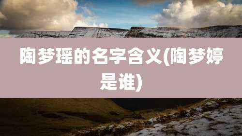 陶梦瑶的名字含义(陶梦婷是谁)