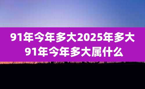 91年今年多大2025年多大 91年今年多大属什么