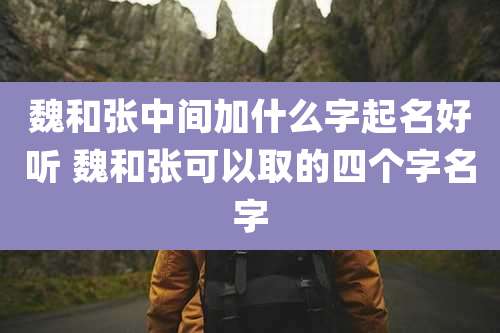 魏和张中间加什么字起名好听 魏和张可以取的四个字名字