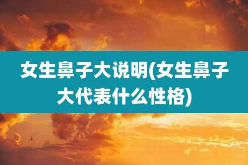 女生鼻子大说明(女生鼻子大代表什么性格)