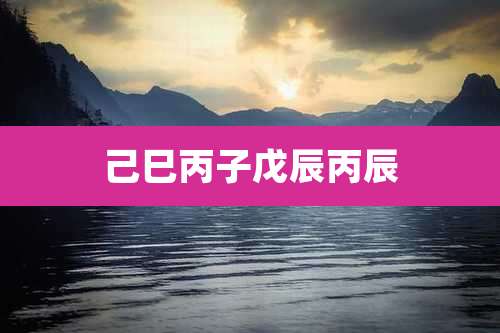 己巳丙子戊辰丙辰