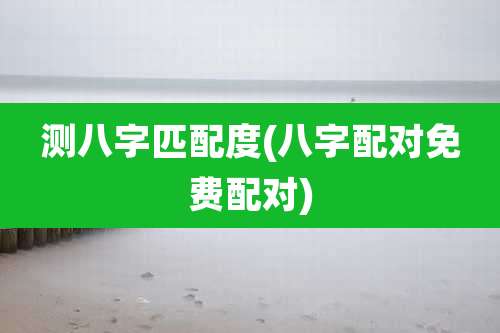 测八字匹配度(八字配对免费配对)