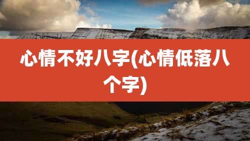 心情不好八字(心情低落八个字)