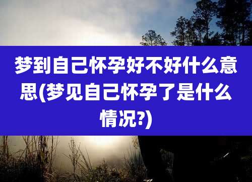 梦到自己怀孕好不好什么意思(梦见自己怀孕了是什么情况?)