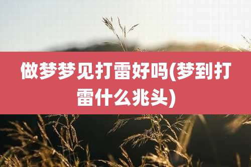 做梦梦见打雷好吗(梦到打雷什么兆头)
