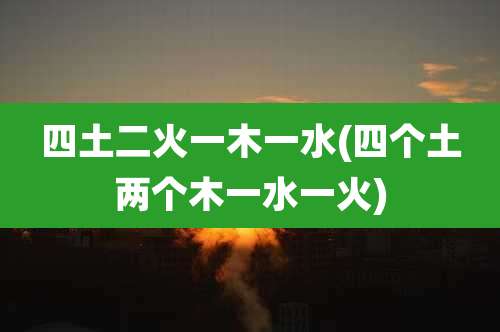 四土二火一木一水(四个土两个木一水一火)
