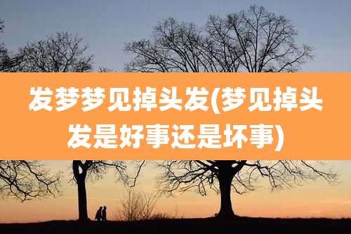 发梦梦见掉头发(梦见掉头发是好事还是坏事)