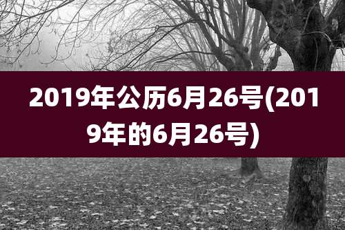 2019年公历6月26号(2019年的6月26号)