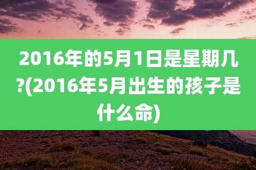 2016年的5月1日是星期几?(2016年5月出生的孩子是什么命)