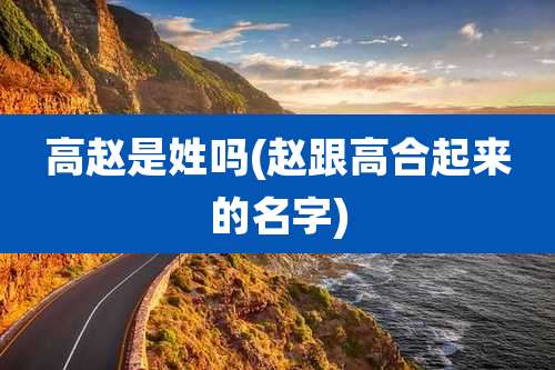 高赵是姓吗(赵跟高合起来的名字)