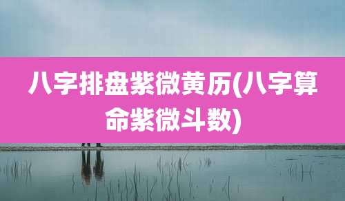 八字排盘紫微黄历(八字算命紫微斗数)