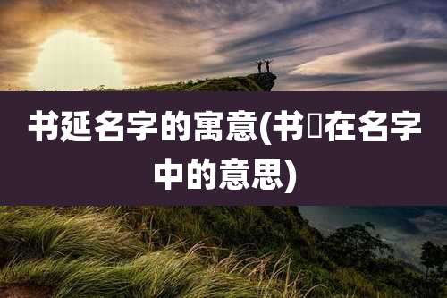 书延名字的寓意(书浛在名字中的意思)