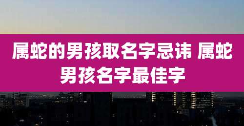 属蛇的男孩取名字忌讳 属蛇男孩名字最佳字