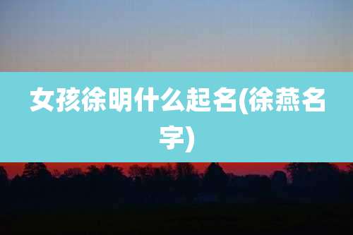 女孩徐明什么起名(徐燕名字)
