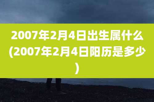 2007年2月4日出生属什么(2007年2月4日阳历是多少)