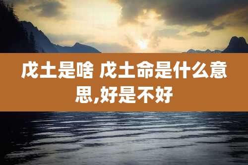 戊土是啥 戊土命是什么意思,好是不好