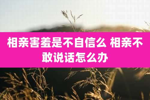 相亲害羞是不自信么 相亲不敢说话怎么办