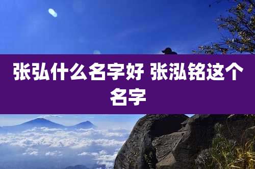 张弘什么名字好 张泓铭这个名字