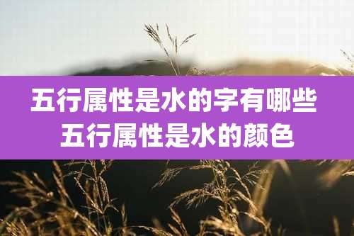 五行属性是水的字有哪些 五行属性是水的颜色