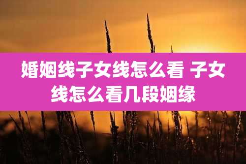 婚姻线子女线怎么看 子女线怎么看几段姻缘