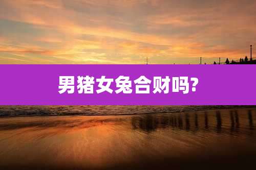 男猪女兔合财吗?