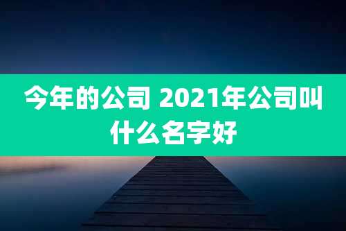 今年的公司 2021年公司叫什么名字好