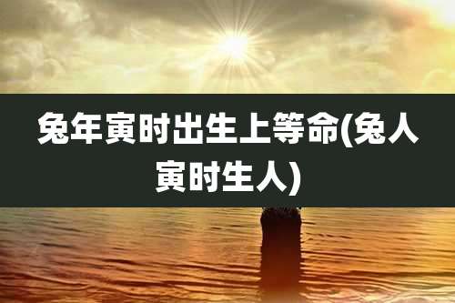 兔年寅时出生上等命(兔人寅时生人)