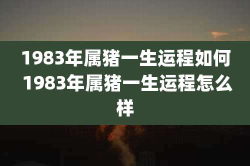 1983年属猪一生运程如何 1983年属猪一生运程怎么样