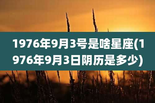 1976年9月3号是啥星座(1976年9月3日阴历是多少)