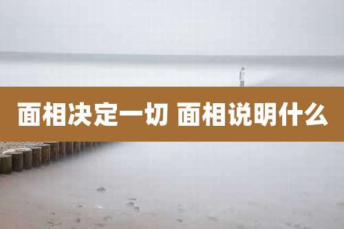 面相决定一切 面相说明什么