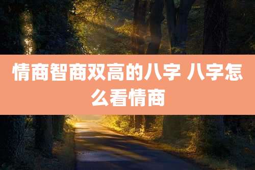 情商智商双高的八字 八字怎么看情商