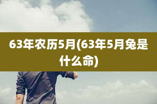 63年农历5月(63年5月兔是什么命)
