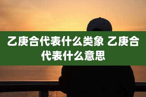 乙庚合代表什么类象 乙庚合代表什么意思