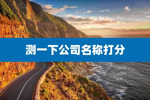 测一下公司名称打分