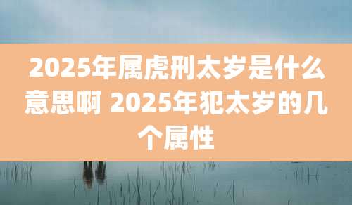 2025年属虎刑太岁是什么意思啊 2025年犯太岁的几个属性