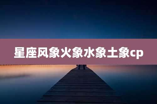 星座风象火象水象土象cp