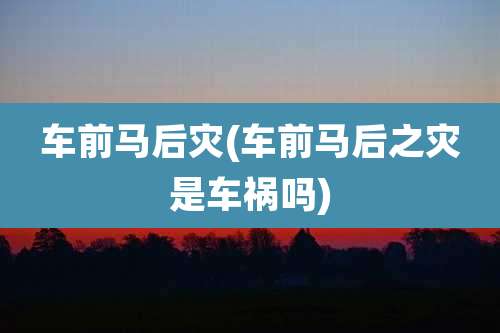 车前马后灾(车前马后之灾是车祸吗)