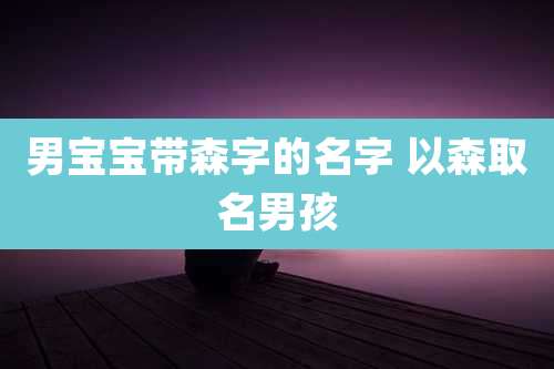 男宝宝带森字的名字 以森取名男孩