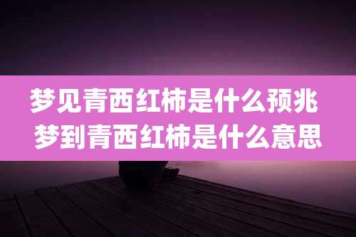 梦见青西红柿是什么预兆 梦到青西红柿是什么意思